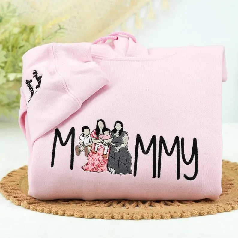 Personalisierter Mama Oversize Sweatshirt mit Namensstickerei Geschenk für frischgebackene Mütter