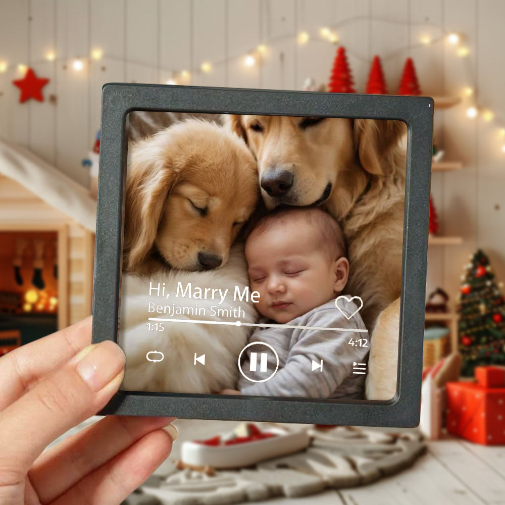 Personalisierter Fotoalbum-Kühlschrankmagnet, Musik-Wand-Fotoaufkleber, Musikbewegung, die ohne Mobiltelefon abgespielt werden kann