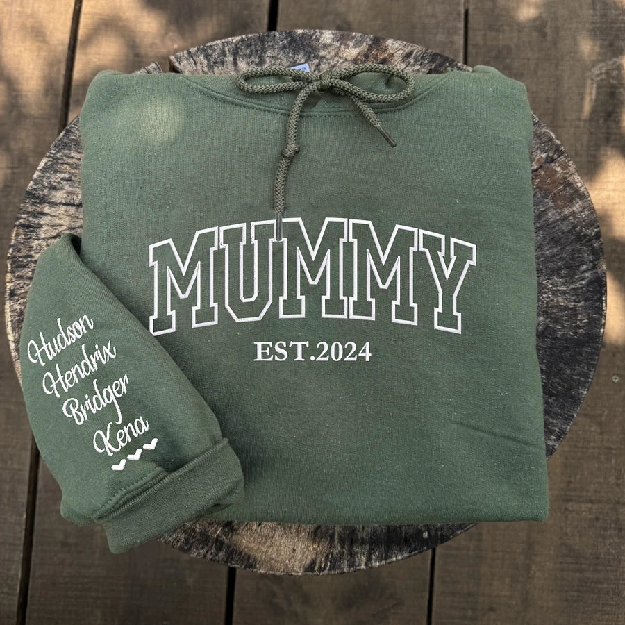 Familienporträt Strickjacke mit Kapuze personalisiertes Familienbild Geschenk für Oma und Opa