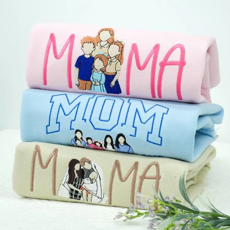 Personalisierter Mama Oversize Sweatshirt mit Namensstickerei Geschenk für frischgebackene Mütter