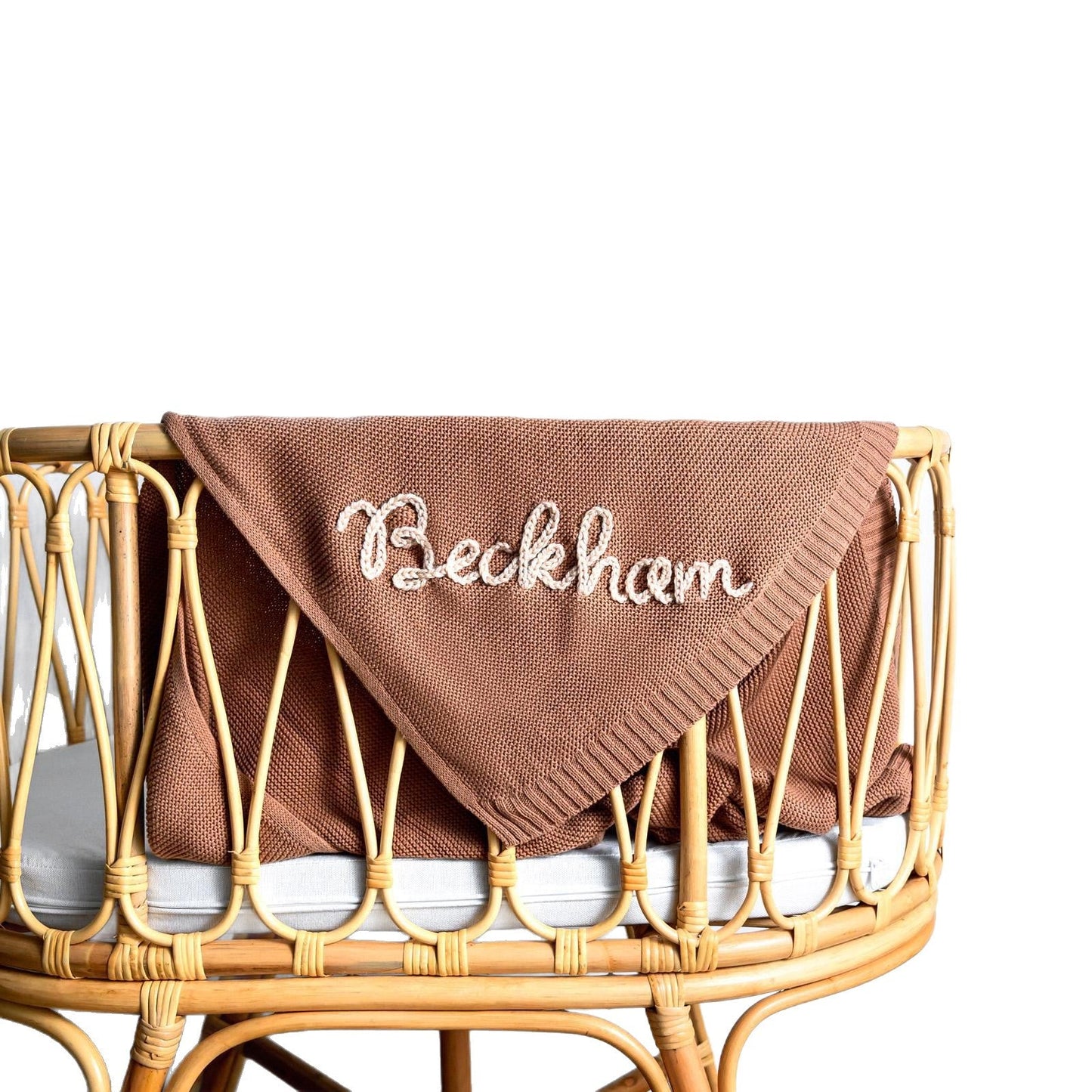 Sanfte Babydecke mit Namen - Aus weichem Strick, ideal für empfindliche Babyhaut