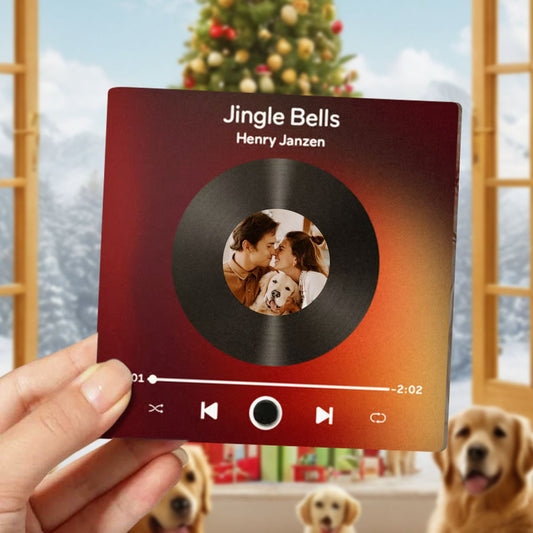 Personalisierter Fotoalbum-Kühlschrankmagnet, Musik-Wand-Fotoaufkleber, Musik, die ohne Handy abgespielt werden kann, romantische Geschenkidee