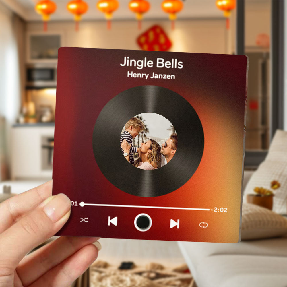 Personalisierter Fotoalbum-Kühlschrankmagnet, Musik-Wand-Fotoaufkleber, Musik, die ohne Handy abgespielt werden kann, romantische Geschenkidee