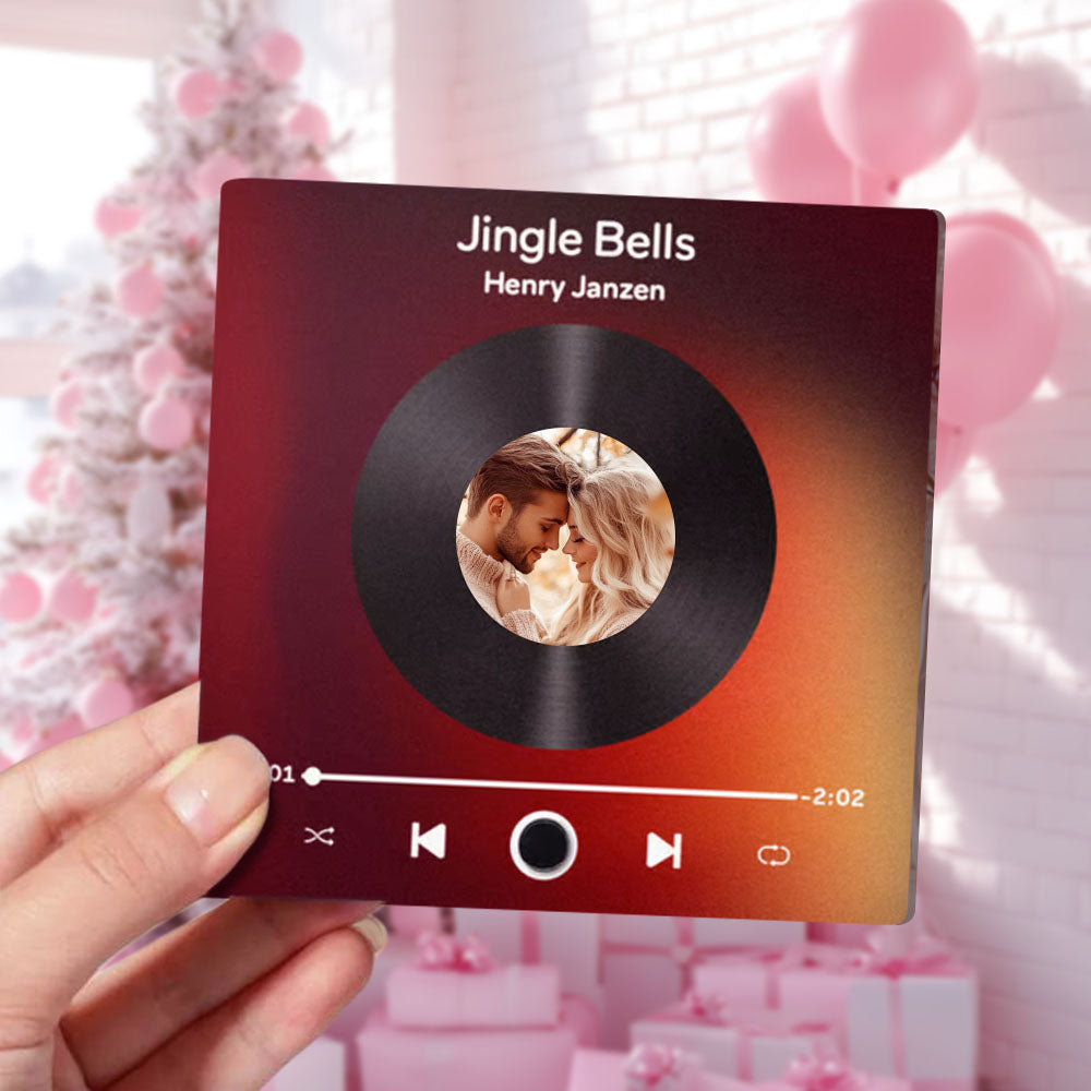 Personalisierter Fotoalbum-Kühlschrankmagnet, Musik-Wand-Fotoaufkleber, Musik, die ohne Handy abgespielt werden kann, romantische Geschenkidee