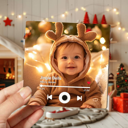 Personalisierter Foto-Musikalbum-Magnet, spielt ein ganzes Lied, das wir laden, Musikgeschenke für Freunde. Weihnachtsgeschenk für die Liebe