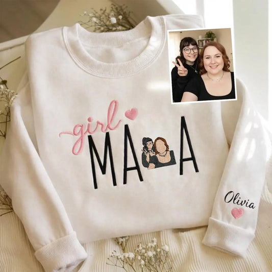 Personalisierte Mama Sweatshirt mit Blumenstickerei einzigartiges Geschenk für Mamas