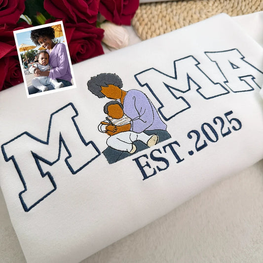 Personalisierter Mama Sweatshirt mit Stickerei personalisierter Name Muttertagsgeschenk für Damen