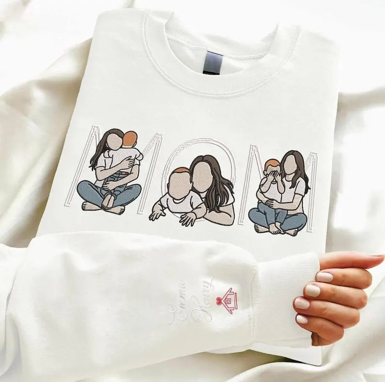 Bestickter Mama Kapuzenpullover personalisierter Muttername warmes Wintergeschenk