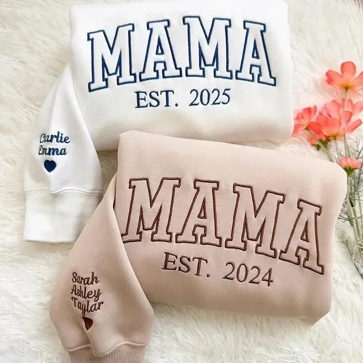 Familienporträt Sweatshirt mit individuellem Schriftzug passendes Geschwisteroutfit