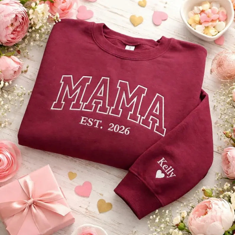 Familienporträt Sweatshirt mit individuellem Schriftzug passendes Geschwisteroutfit