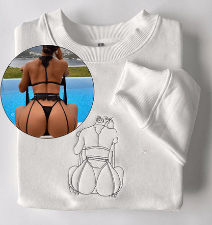 Bestickter Jubiläumshoodie – Personalisiertes romantisches Geschenk für Paare