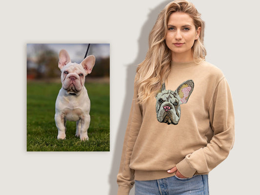 Personalisiertes Haustierportrait-Stickerei-Sweatshirt-Hoodie