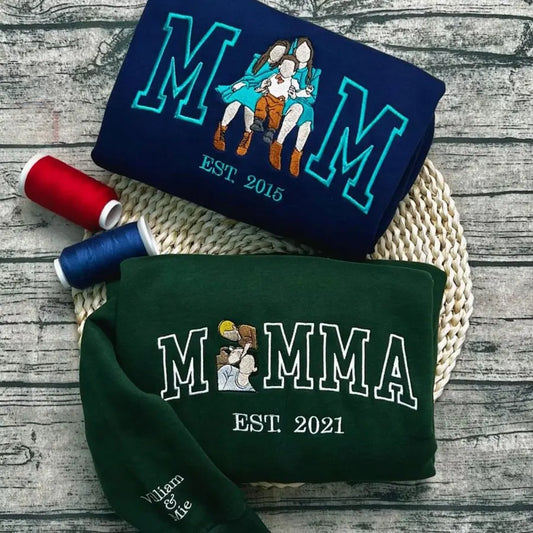 Personalisierter Mama Sweatshirt Muttertagsgeschenk personalisiertes Fleece Crewneck