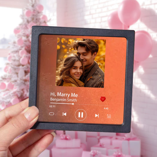 Personalisierte Musik-Kühlschrankmagnete als einzigartiges Geschenk für Musikliebhaber, Paare, Geschenk zum 1. Jahrestag, individueller Fotomagnet für die Kühlschrankdekoration