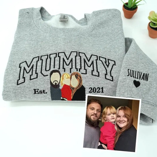 Familienporträt Kapuzenpullover personalisierter Sweater für Familie mit 5 Personen personalisiertes Porträtgeschenk