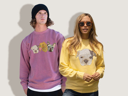 Personalisiertes Haustierportrait-Stickerei-Sweatshirt-Hoodie