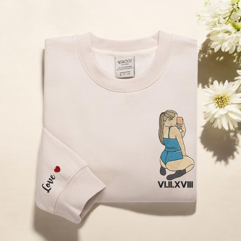 Personalisierter Hoodie mit Herzstickerei – Romantisches und liebevolles Geschenk für Ihn/Sie