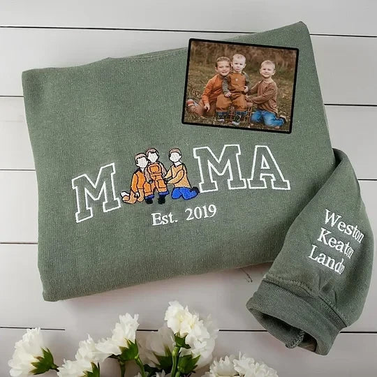 Familienporträt Sweatshirt personalisiertes Cartoon Familienbild Pullover