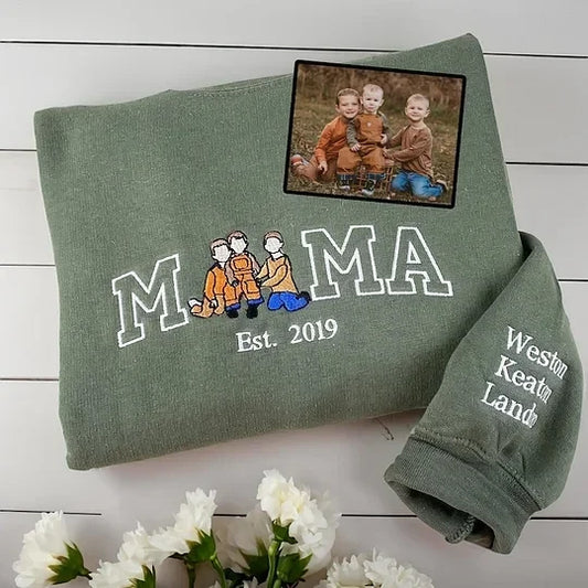 Familienporträt Sweatshirt personalisiertes Cartoon Familienbild Pullover