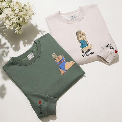 Personalisierter Hoodie mit Herzstickerei – Romantisches und liebevolles Geschenk für Ihn/Sie