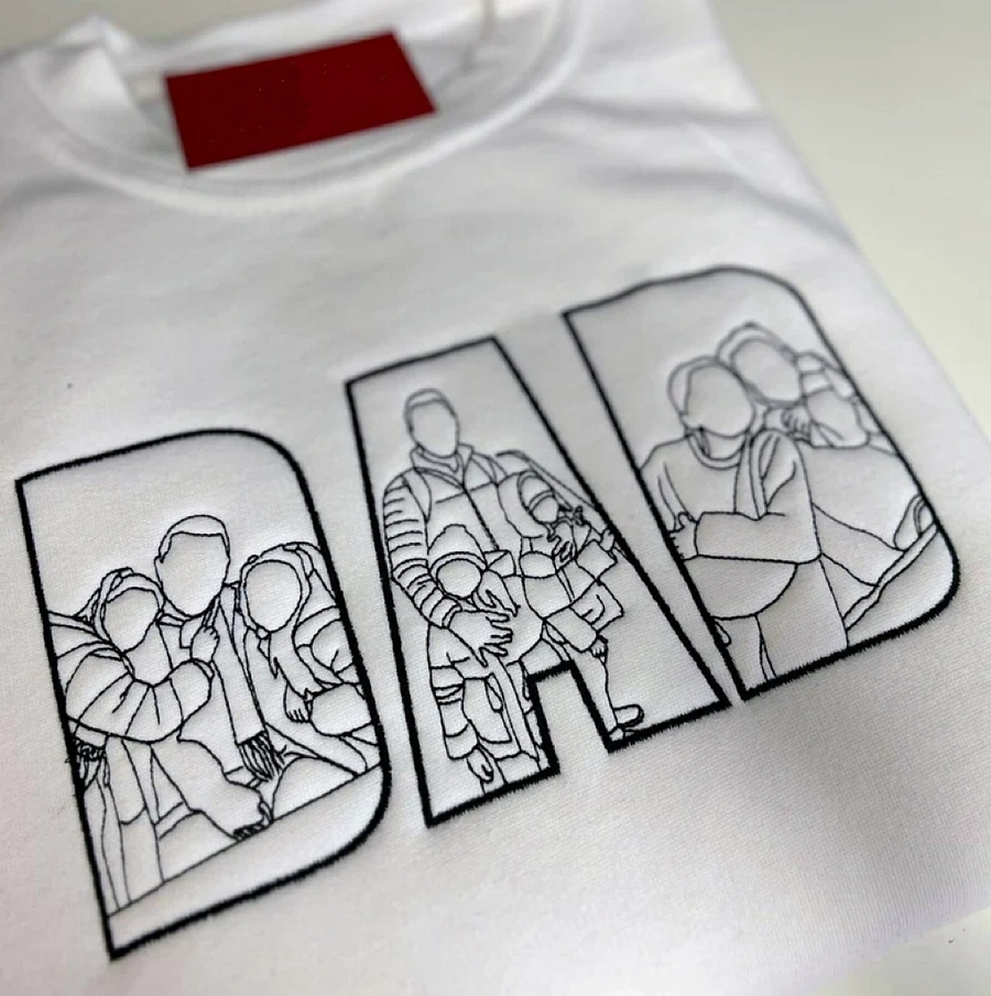 Personalisiertes Sweatshirt mit Gesichtszeichnung | Individueller Pullover mit Familienporträt