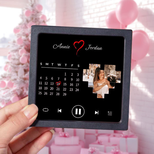 Personalisierter Kühlschrankmagnet Mit besonderem Jubiläumsdatum mit Foto und Musik