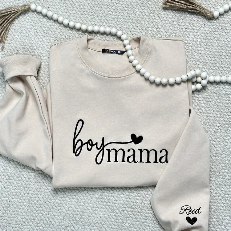Familienporträt Hoodie mit Kindernamen und Geburtsdatum personalisierter Sweater für Mütter