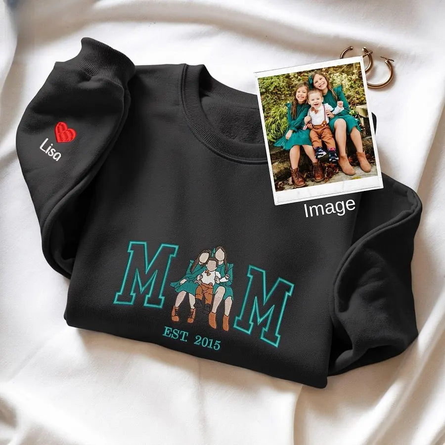 Personalisierter Mama Sweatshirt Muttertagsgeschenk personalisiertes Fleece Crewneck