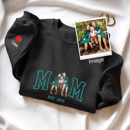 Personalisierter Mama Sweatshirt Muttertagsgeschenk personalisiertes Fleece Crewneck