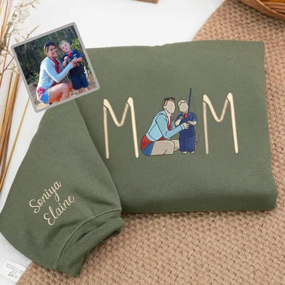 Personalisierte Mama Kapuzenjacke personalisiert Mutter Sohn passender Sweatshirt Geschenk