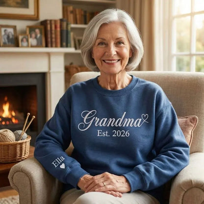 Personalisierter Mama Crewneck Sweatshirt mit Namen bestickt nachhaltige Baumwolle