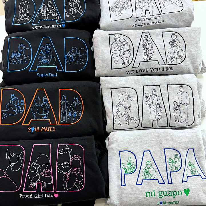 Personalisiertes Sweatshirt mit Gesichtszeichnung | Individueller Pullover mit Familienporträt