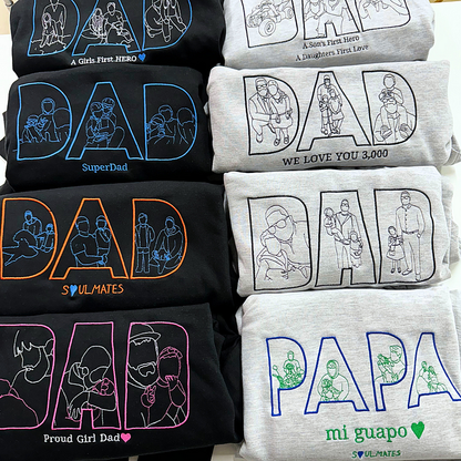 Personalisiertes Sweatshirt mit Gesichtszeichnung | Individueller Pullover mit Familienporträt