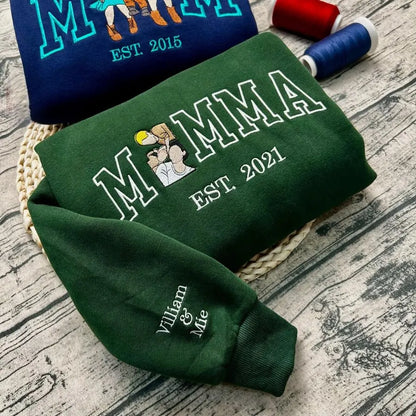 Personalisierter Mama Sweatshirt Muttertagsgeschenk personalisiertes Fleece Crewneck