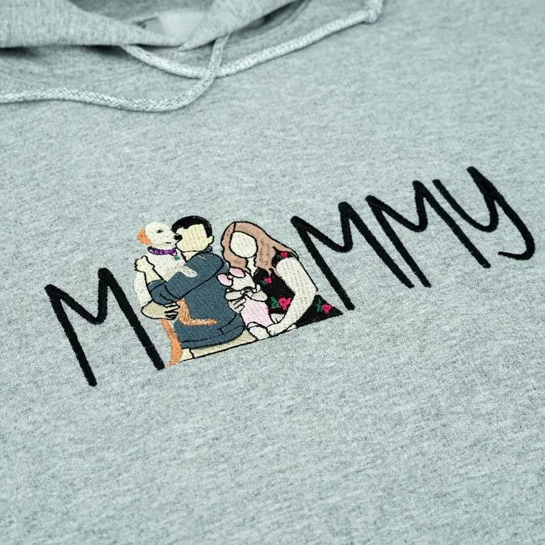 Personalisierter Mama Oversize Sweatshirt mit Namensstickerei Geschenk für frischgebackene Mütter