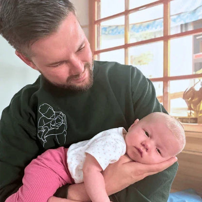 Personalisiertes, besticktes Sweatshirt zum Muttertag | Foto in Stickerei verwandeln – Einzigartiges Geschenk für Mama