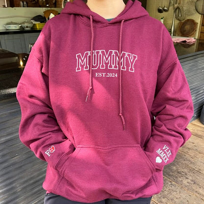 Familienporträt Strickjacke mit Kapuze personalisiertes Familienbild Geschenk für Oma und Opa