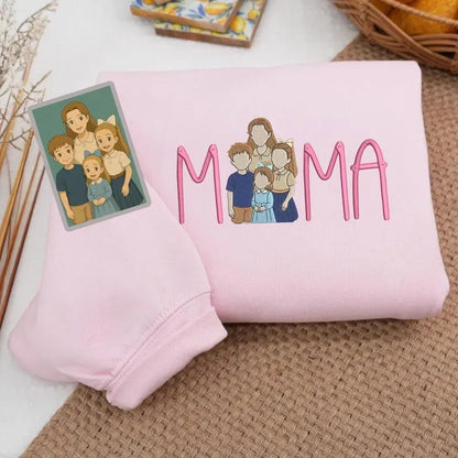 Personalisierte Mama Kapuzenjacke personalisiert Mutter Sohn passender Sweatshirt Geschenk