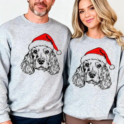 Personalisierter Weihnachtspullover für Haustiere – Individuell gestalteter Weihnachtspullover für Hunde und Katzen mit Weihnachtsmannmütze