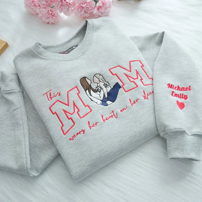 Familienporträt Kapuzenpullover personalisierter Sweater mit Kinderporträt personalisierter Familien Crewneck