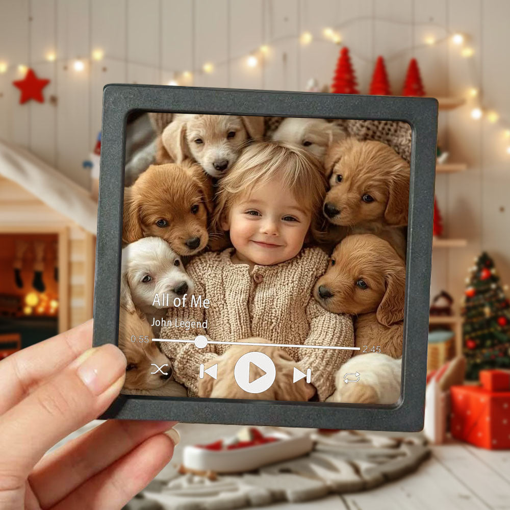 Personalisierter Musikalbum-Kühlschrankmagnet, spielt Musik, individuelles Lied-Fotoalbum-Cover, einzigartiges Geschenk für Paare und Musikliebhaber, Heimdekoration