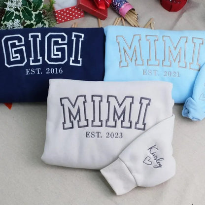 Custom Mama Hoodie personalisierter Muttername mit Kinderhandabdruck einzigartiges Geschenk