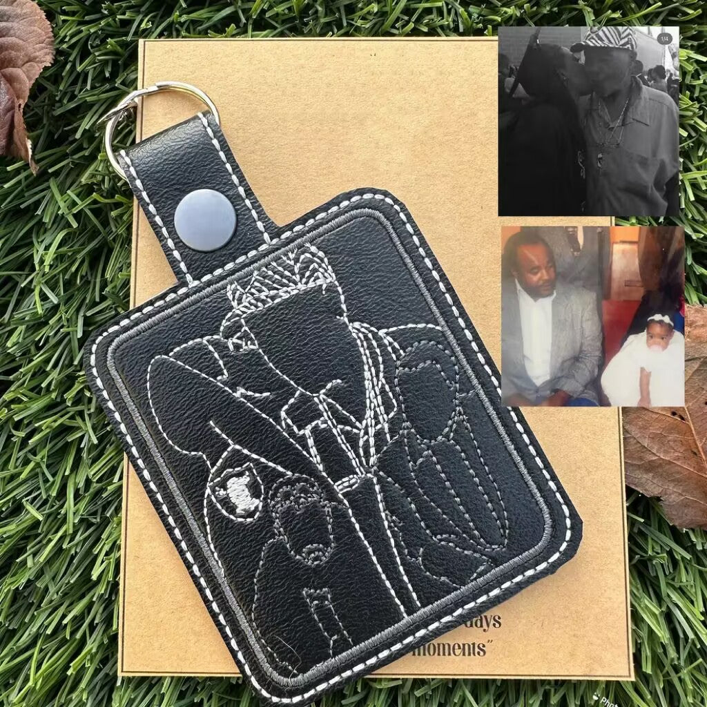 Schlüsselanhänger Mit Individueller Haustierstickerei – Personalisiertes Haustierporträt, Einzigartiges Besticktes Geschenk Für Tierliebhaber