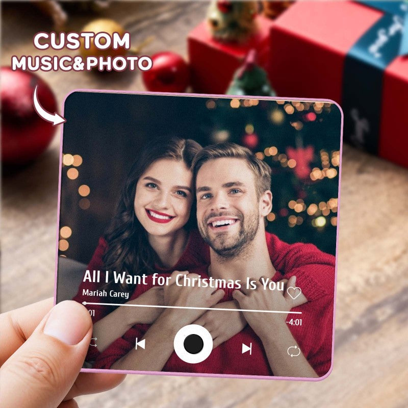 Benutzerdefinierter Album-Kühlschrankmagnet, personalisierter Musik-Kühlschrankmagnet, kann Lieder abspielen, Weihnachtsgeschenke, Familiengeschenke