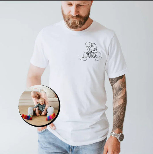 Individuell besticktes Fotoportrait-Sweatshirt-Geschenk für Papa
