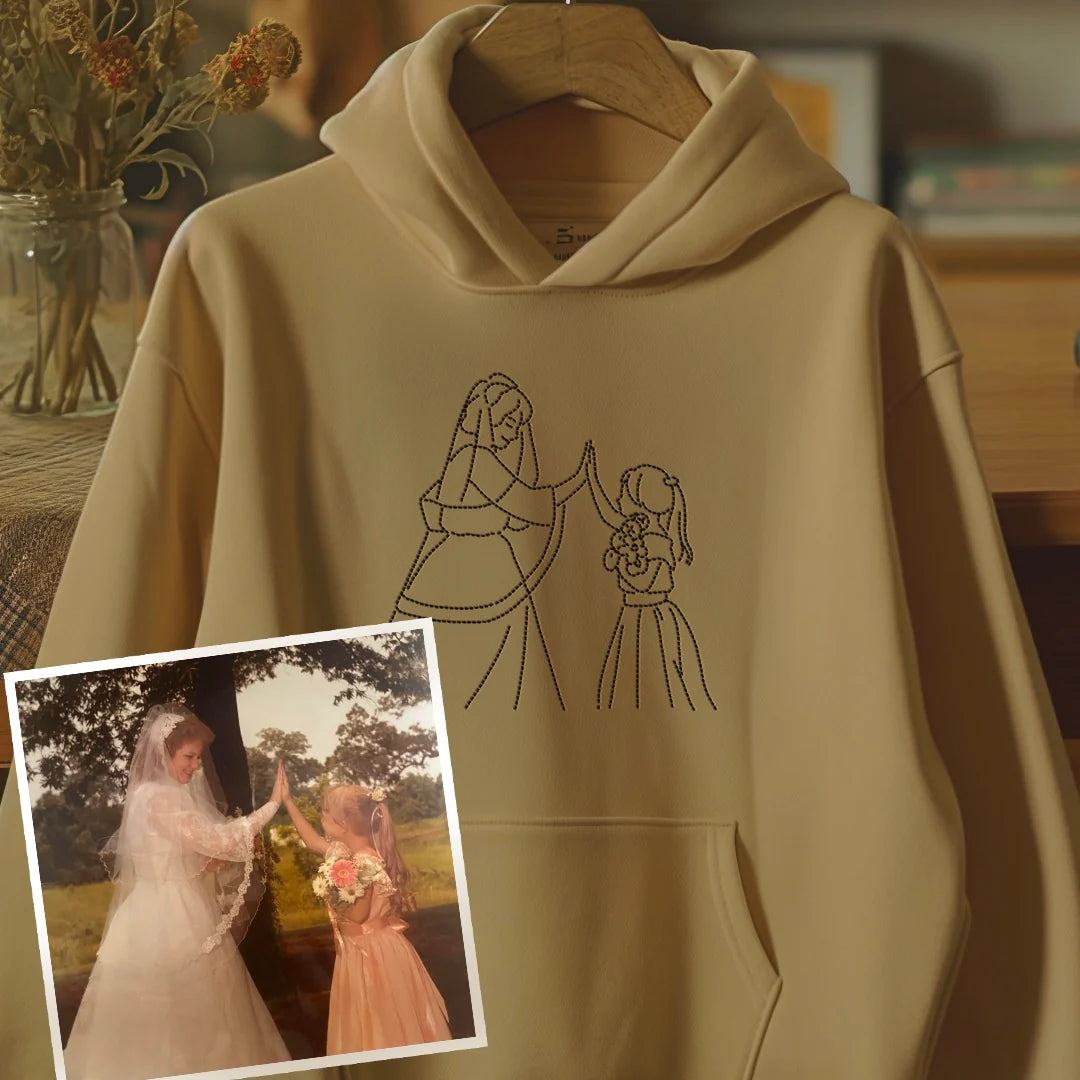 Individuell besticktes Fotoportrait-Sweatshirt-Geschenk für Papa