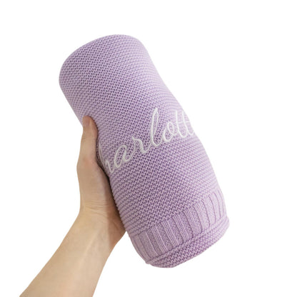 Atmungsaktive Baumwoll-Decke für Babys - Personalisiert mit besticktem Namen