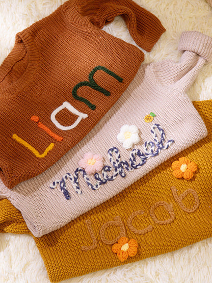 Baby-Sweatshirt für jeden Tag – Bestickter Name, weiche Baumwollmischung zum Spielen