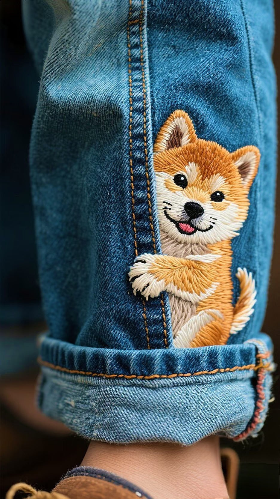 Jeans mit individuell besticktem Haustierporträt – Personalisiertes Geschenk für Tierliebhaber – Hundedenkmal – Katzenandenken – Von Ihrem Foto.