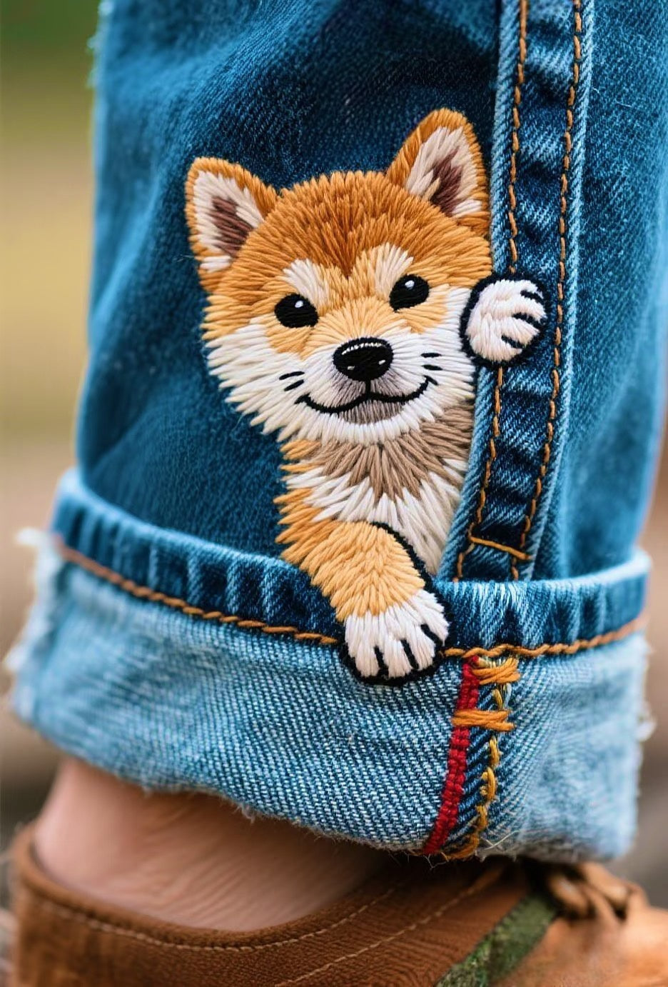 Jeans mit individuell besticktem Haustierporträt – Personalisiertes Geschenk für Tierliebhaber – Hundedenkmal – Katzenandenken – Von Ihrem Foto.